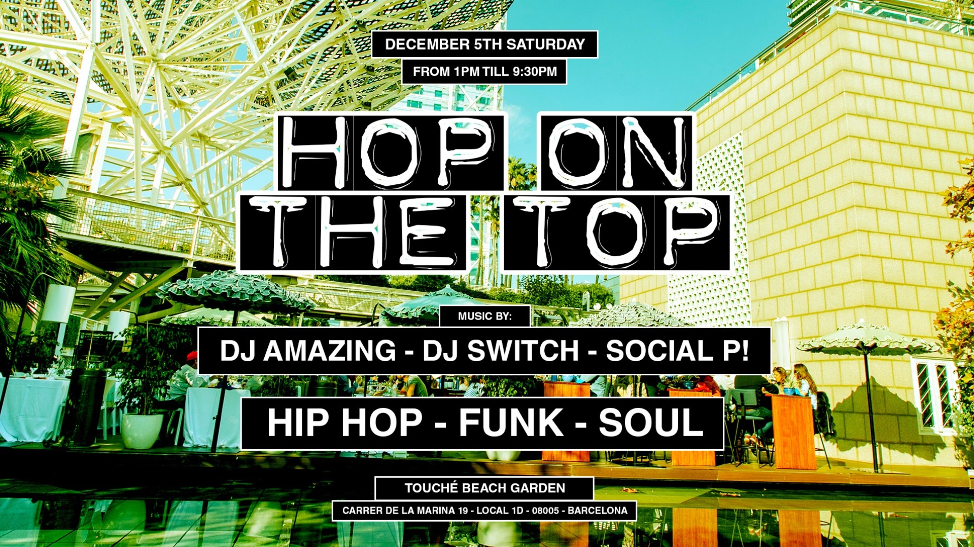 Jackies pres: Hop On The Top Brunch - Hip Hop, Funk & Soul (Covered Terrace)