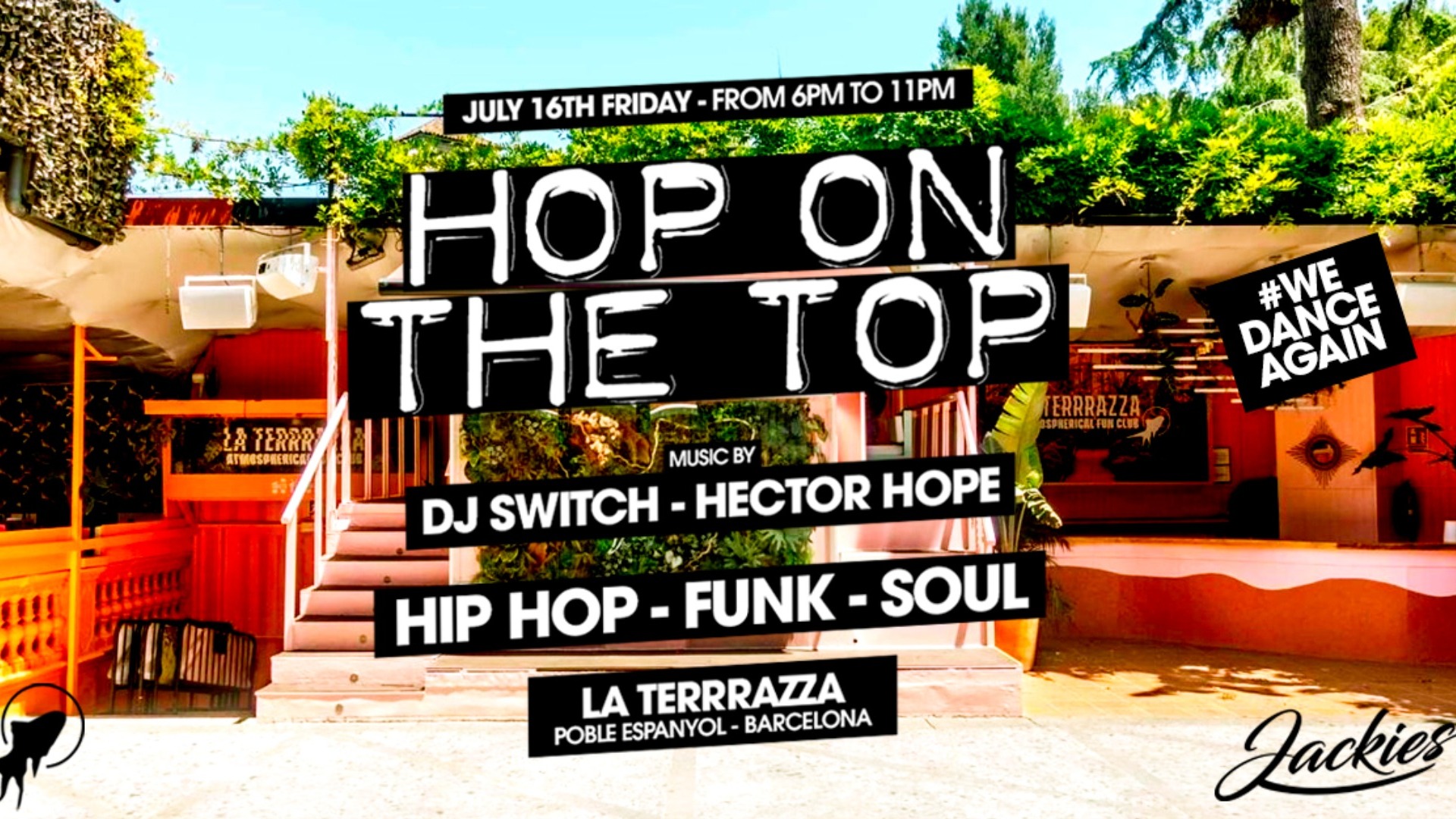CANCELLED* JACKIES Open-Air pres: Hop On The Top - Hip Hop, Funk & Soul at La Terrrazza image