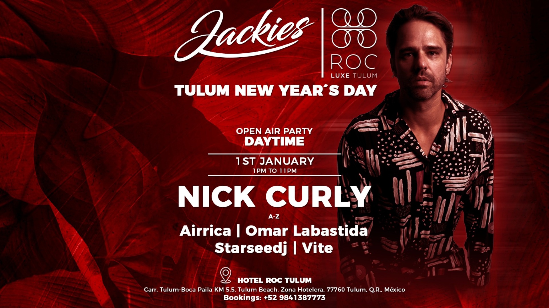 JACKIES Tulum NYD pres: Nick Curly - Open Air Beach Party image