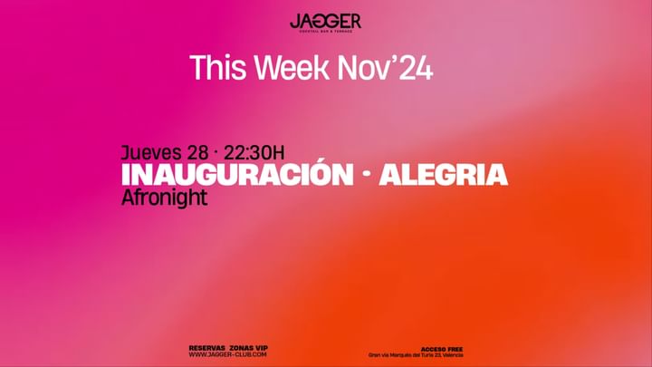 Cover for event: Jagger Club - Alegria / Afronight