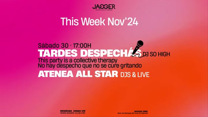 Cover for event: Jagger Club -  ATENEA ALL STAR DJS & LIVE