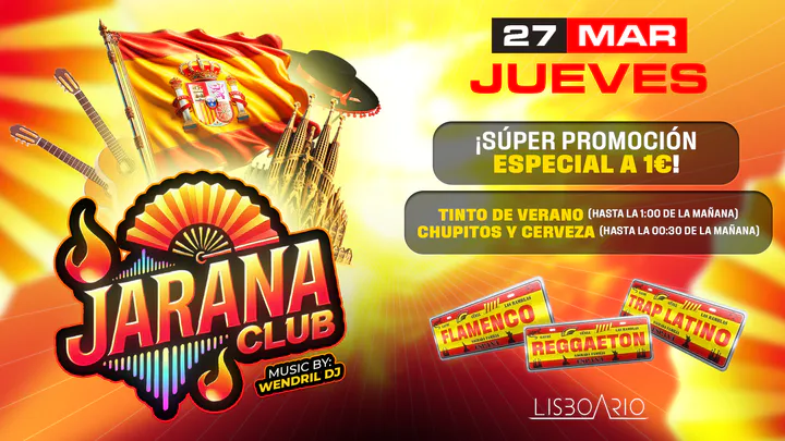 Cover for event: JARANA CLUB | Flamenco| Reggaeton | Trap latino -  FREE entrance until 1:30am 