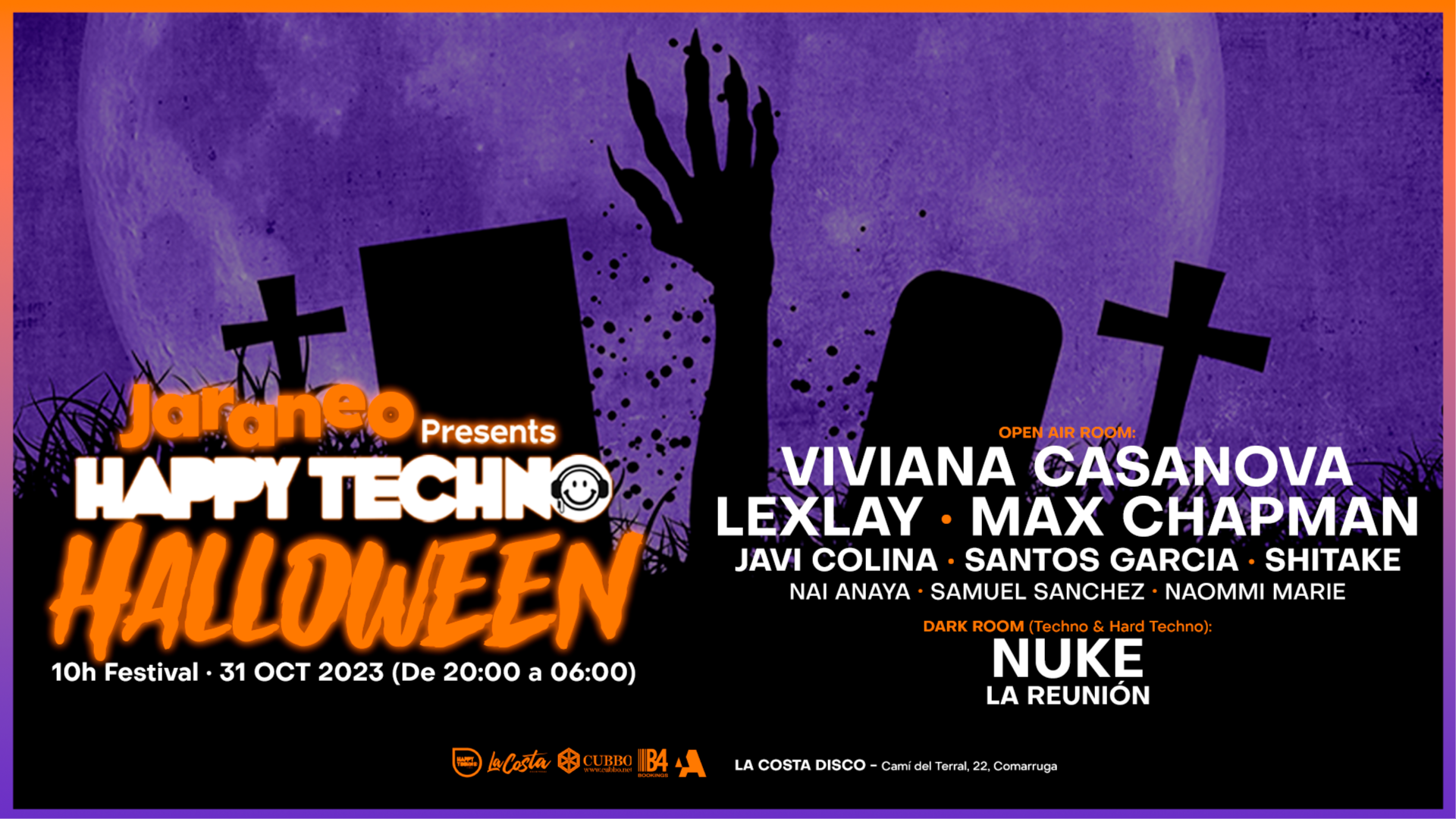 Jaraneo presents Happy Techno 'Halloween Edition'Open Air at La Costa Disco Tarragona image