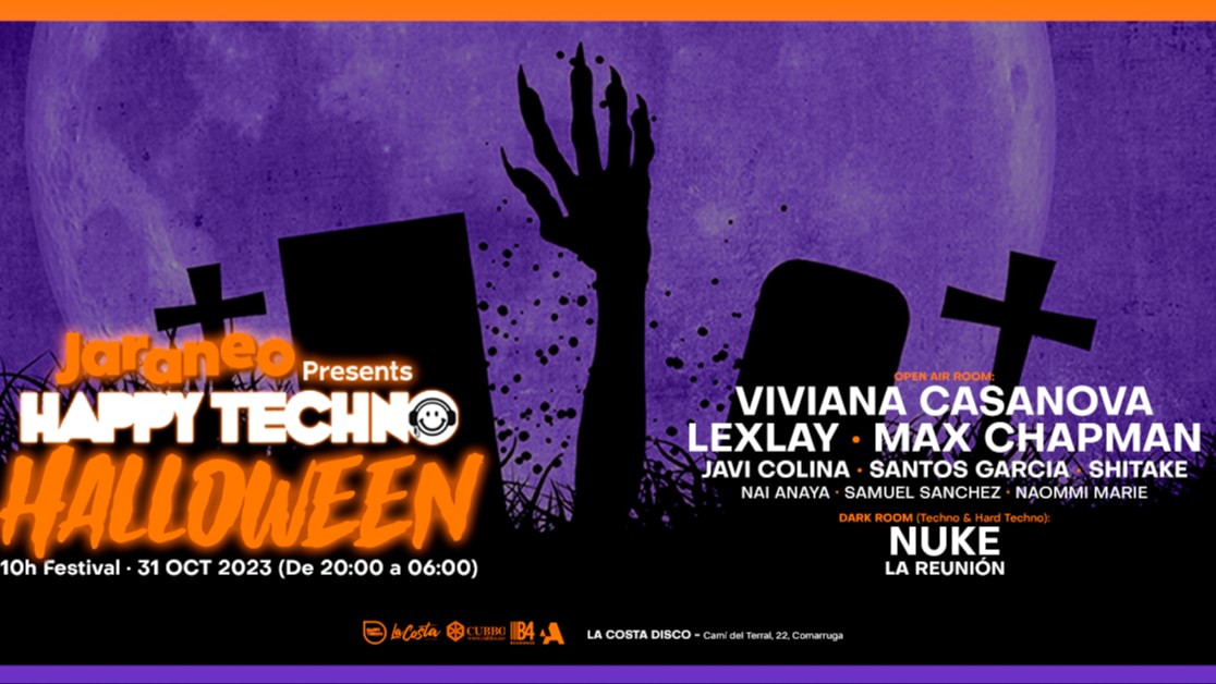Jaraneo presents Happy Techno 'Halloween Edition'Open Air at La Costa Disco Tarragona image