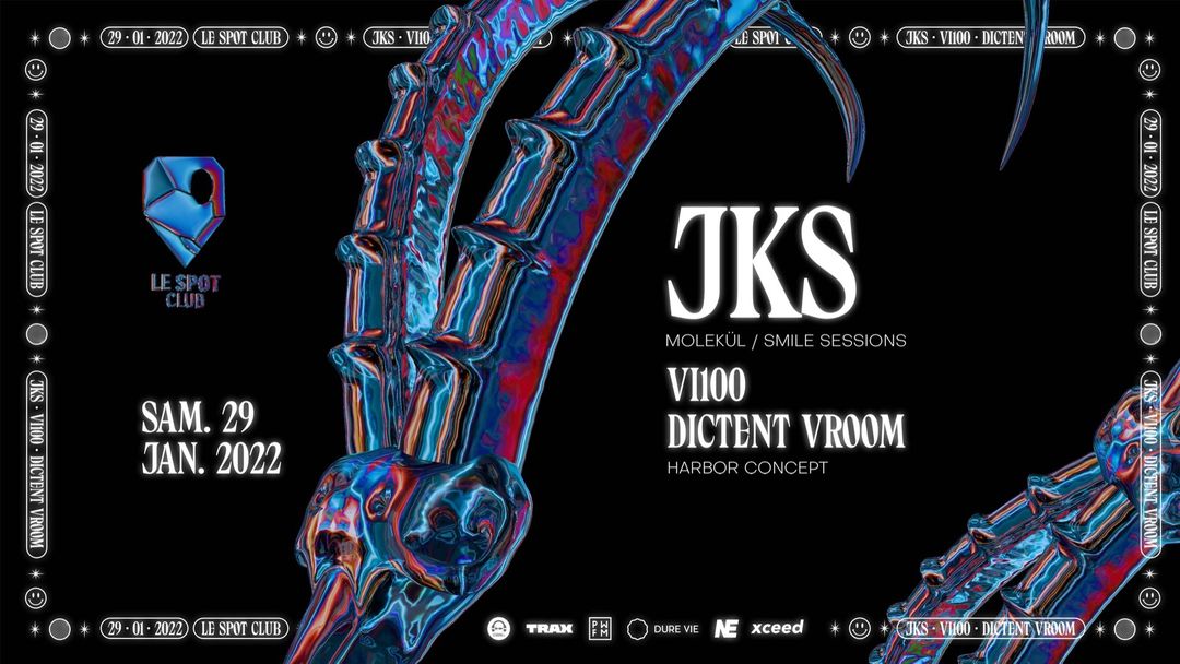 JKS (MOLEKÜL / SMILE SESSIONS) + Vl100 + Dictent Vroom (HARBOR CONCEPT) event cover