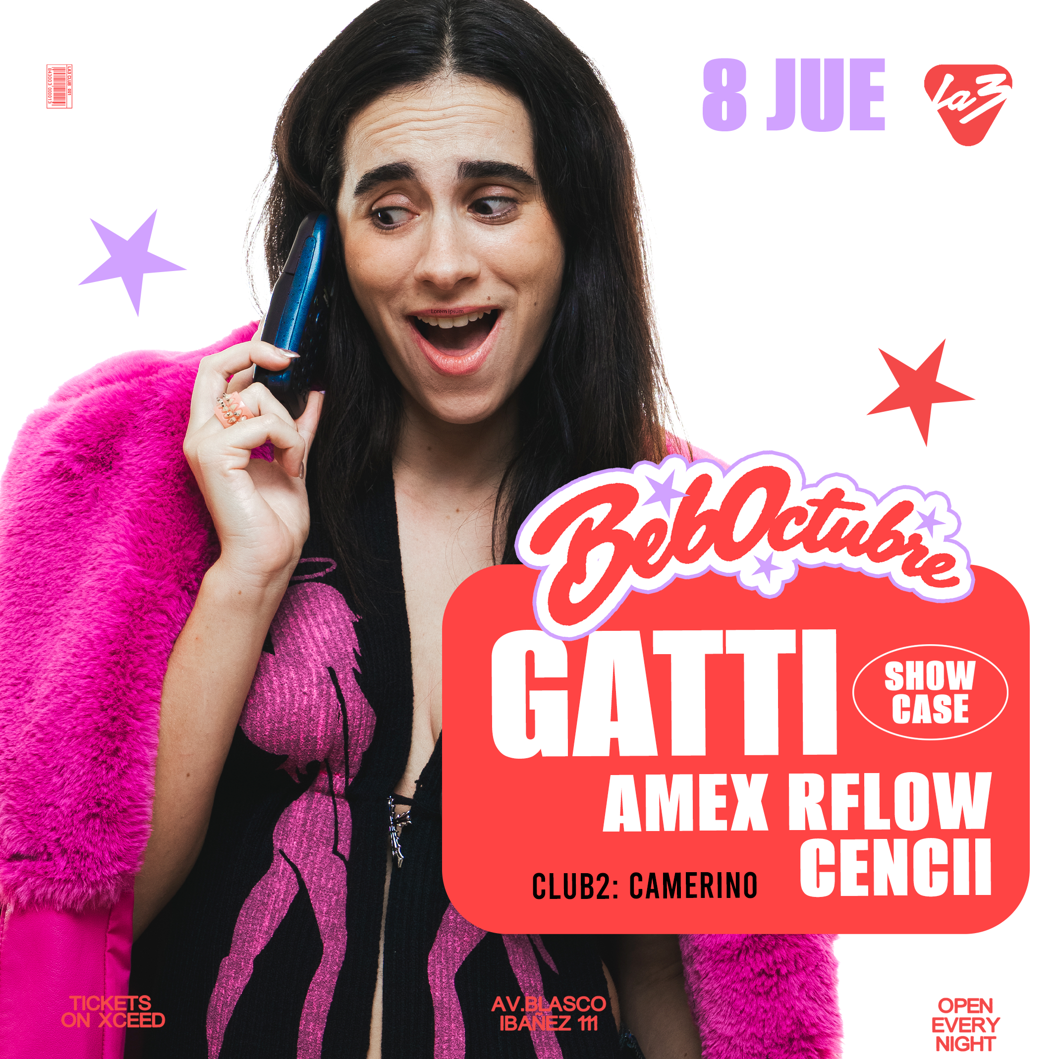 JUEVES 08 | GATTI (Showcase)  + CENCII + LIL Zaki B  + AMEX, presso La3