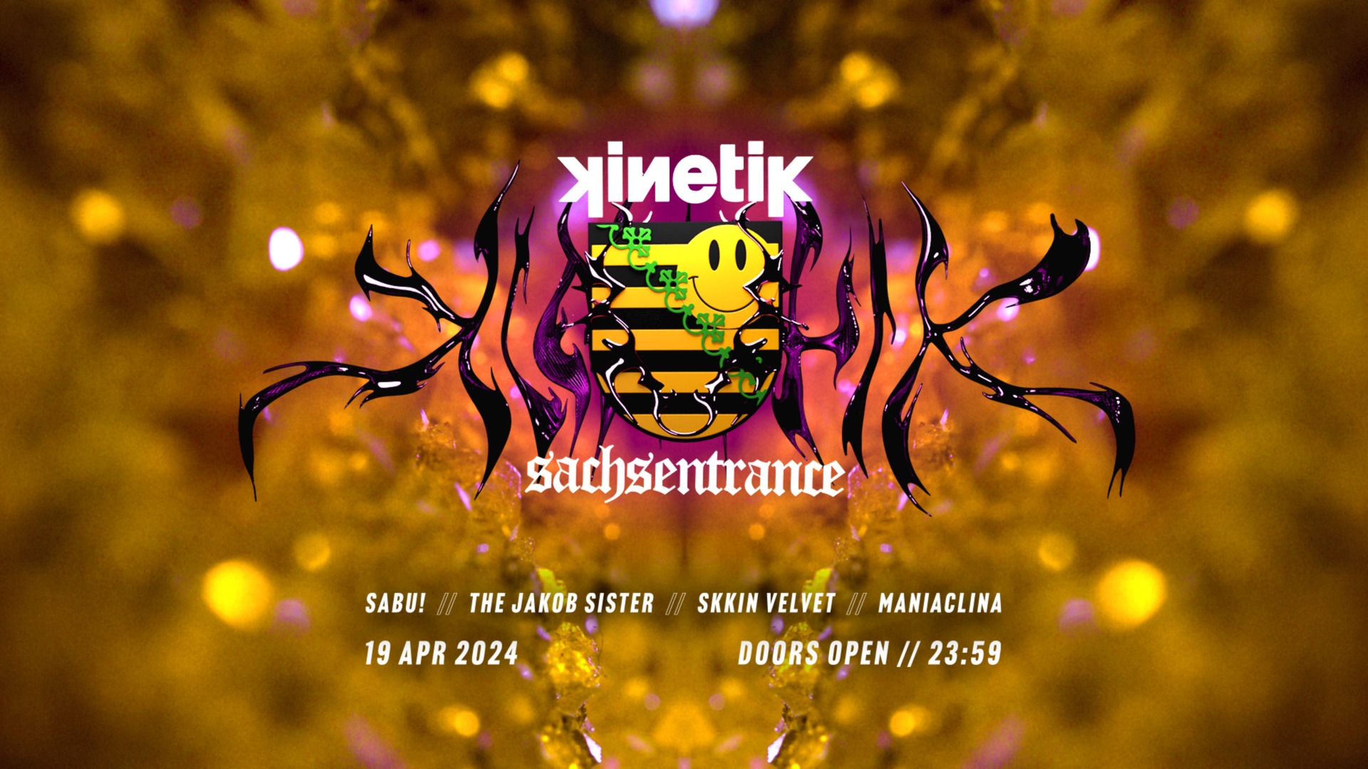 KINETIK pres. Sachsentrance w/ SABU!, THE JAKOB SISTER, SKKIN VELVET, MANIACLINA @ TRANZIT.  image