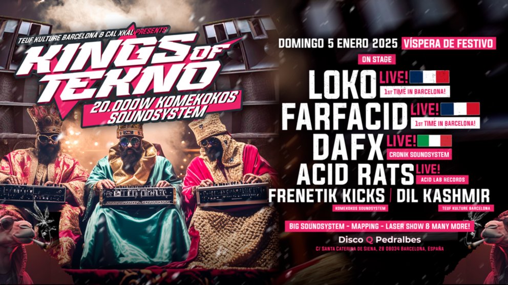 KINGS OF TEKNO IN BARCELONA! TEKNO · ACID · TRIBE & MORE! image