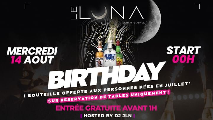 Cover for event: LA BIRTHDAY D'AOUT 