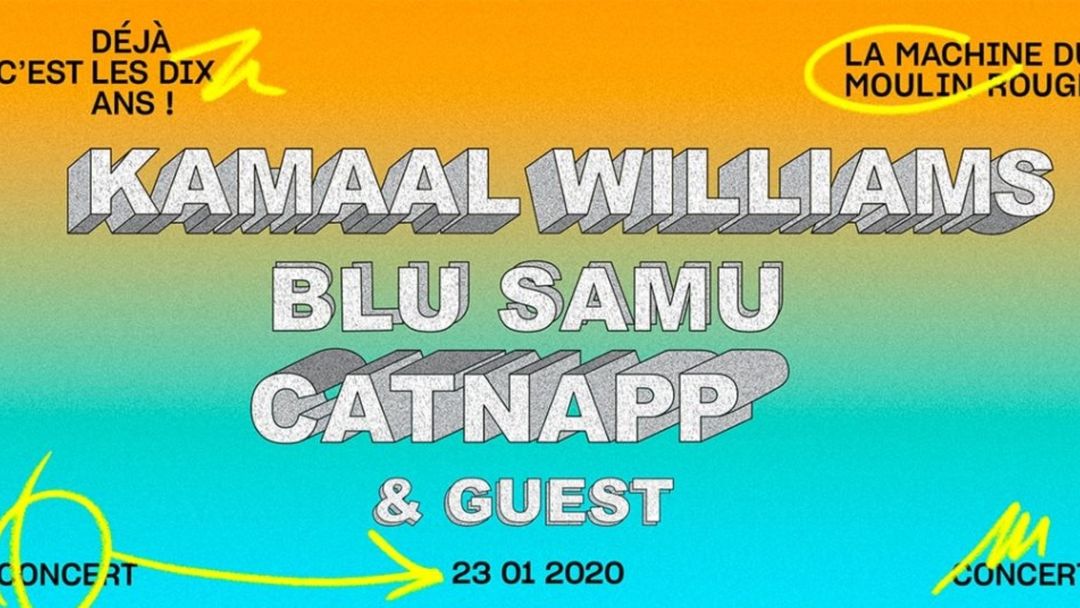Cartell de l'esdeveniment La Machine 10 ans: Kamaal Williams, Blu Samu, Catnapp