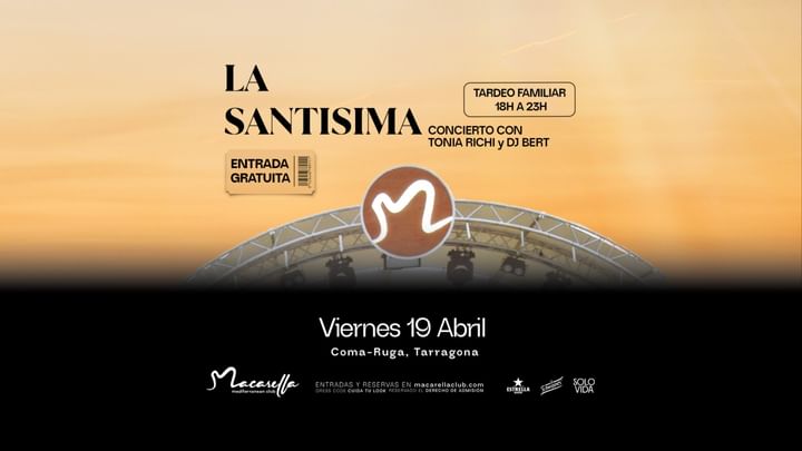 Cover for event: LA SANTISIMA | VIERNES 19 ABRIL | TARDEO