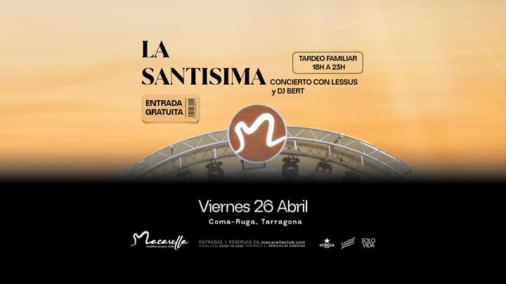 Cover for event: LA SANTISIMA | VIERNES 26 ABRIL | TARDEO