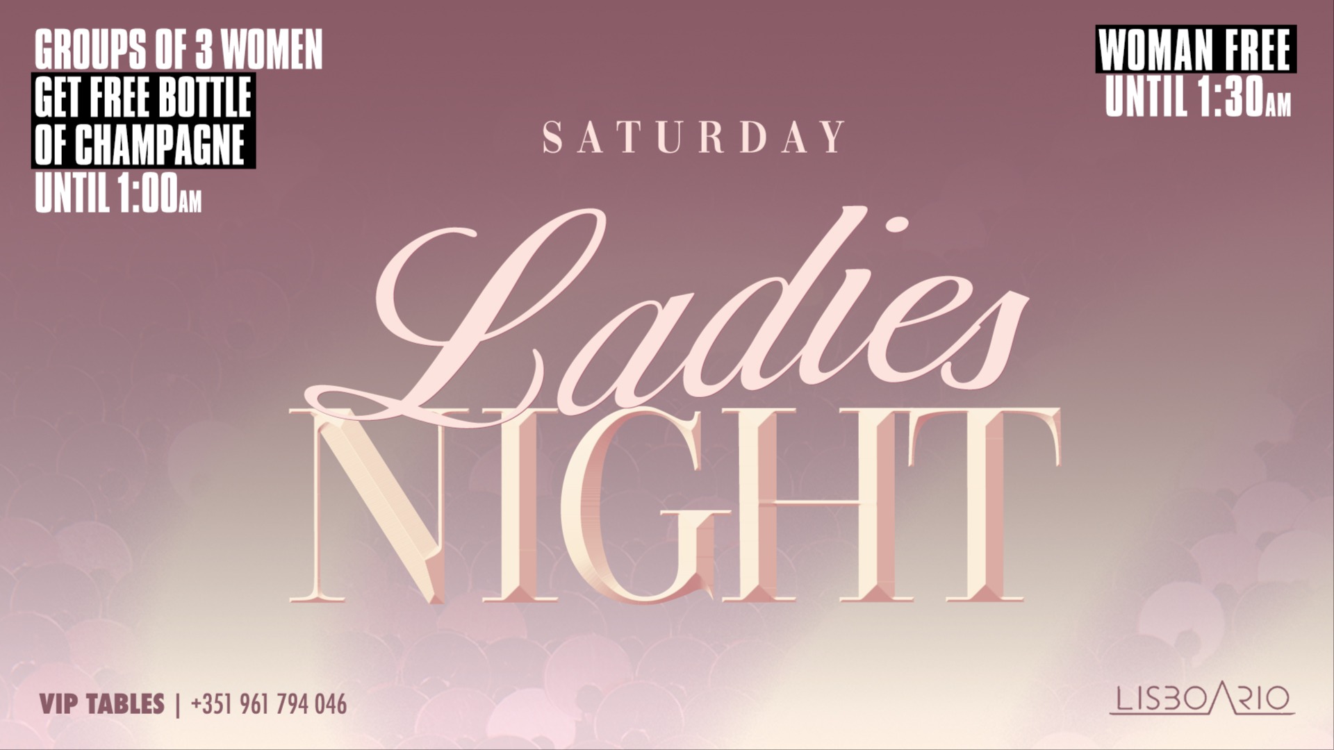 Ladies Night | Girls free until 1h30am 