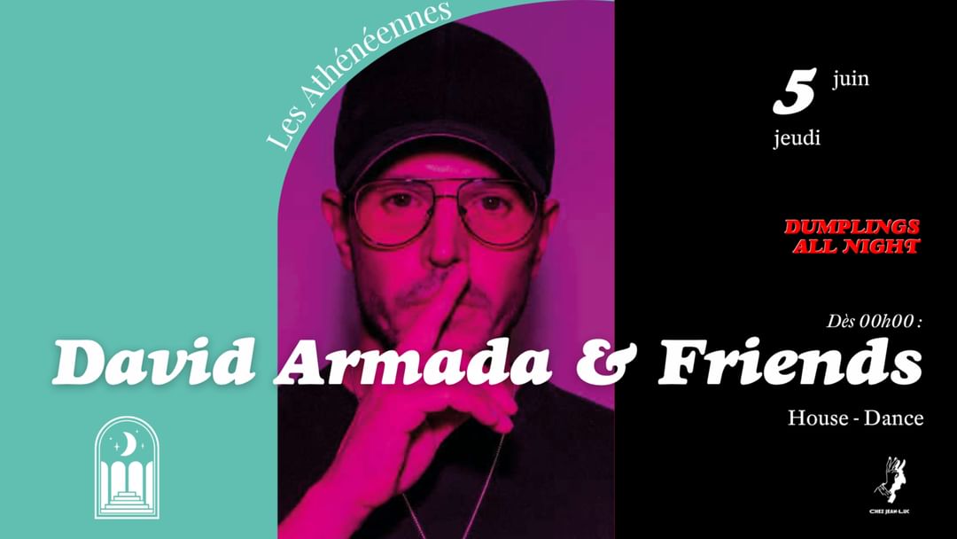 Cartel del evento Les Athénéennes avec David Armada & Friends