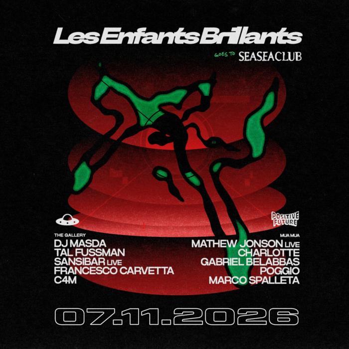 Cartel de Les Enfants at SEASEACLUB pres. DJ Masda, Mathew Jonson live, Tal Fussman, Sansibar live en Seaseaclub