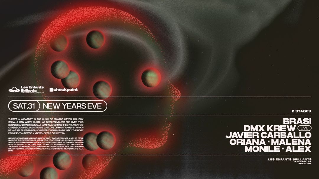 Capa do evento Les Enfants & Checkpoint pres. NYE with DMX Krew live + Brasi + Javier Carballo