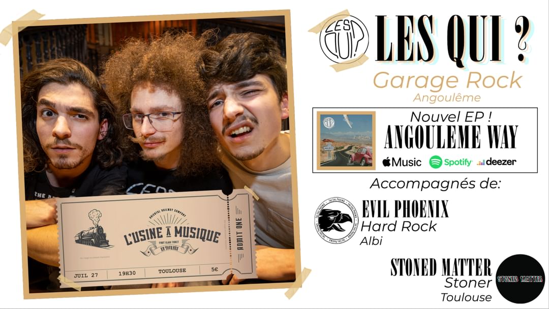 Les Qui ? x Evil Phoenix x Stoned Matter à L'Usine à Musique (Toulouse) event cover