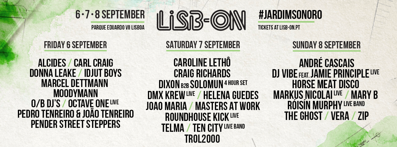Lisb-ON Jardim Sonoro 2019 - Carl Craig, Marcel Dettmann, Moodyman image