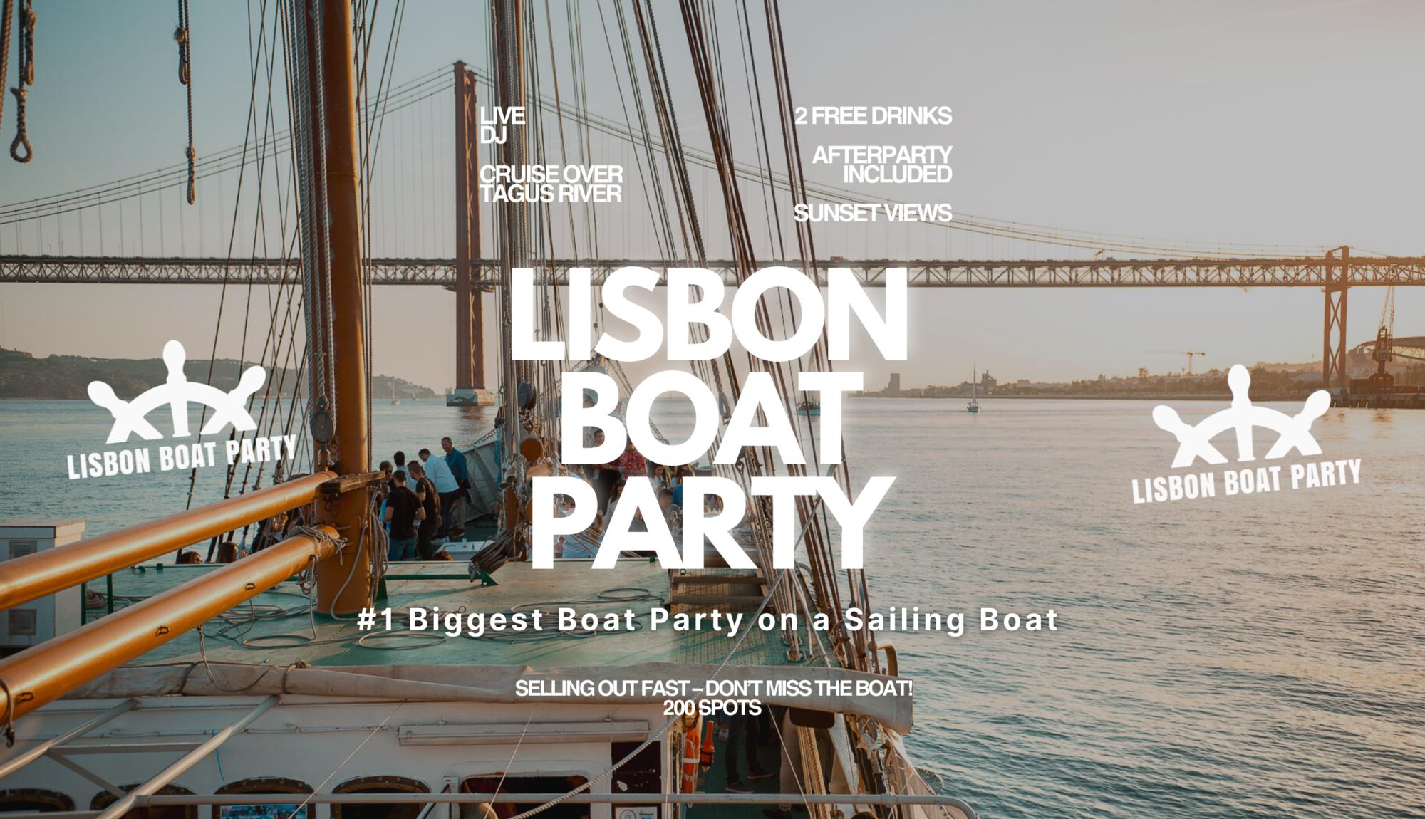 Lisbon’s #1 Sunset Boat Party with Live DJ and Night Club Entry