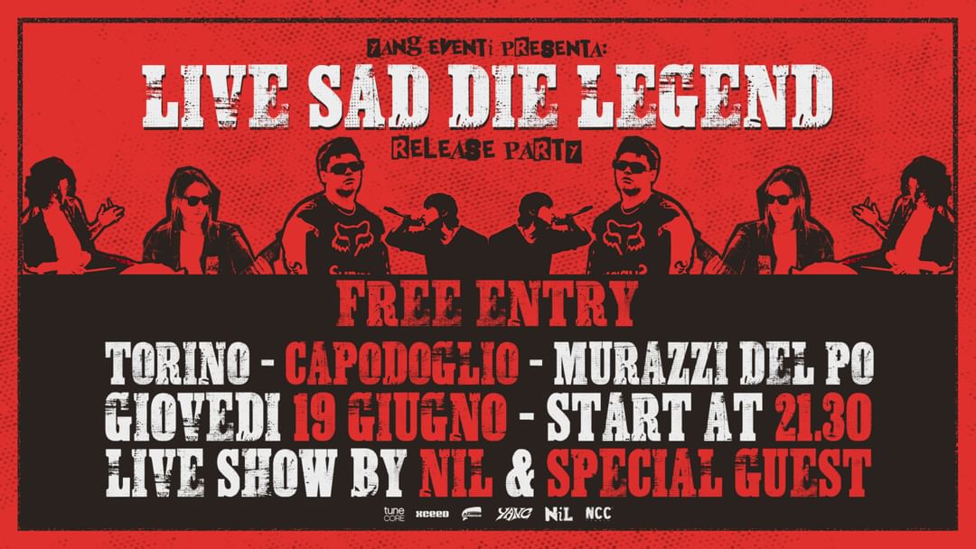 Copertina evento LIVE SAD DIE LEGEND by NIL ✷ Release Party 