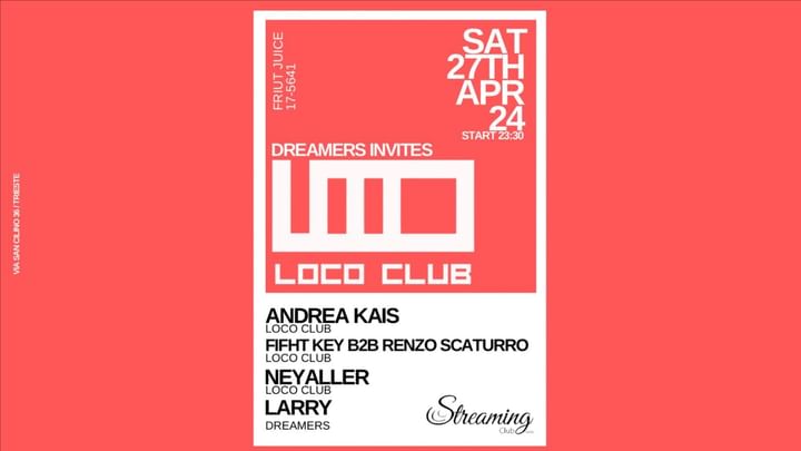Cover for event: LOCO SHOWCASE w/ANDREA KAIS - FIFTH KEY B2B RENZO SCATURRO - NYALLER - LARRY
