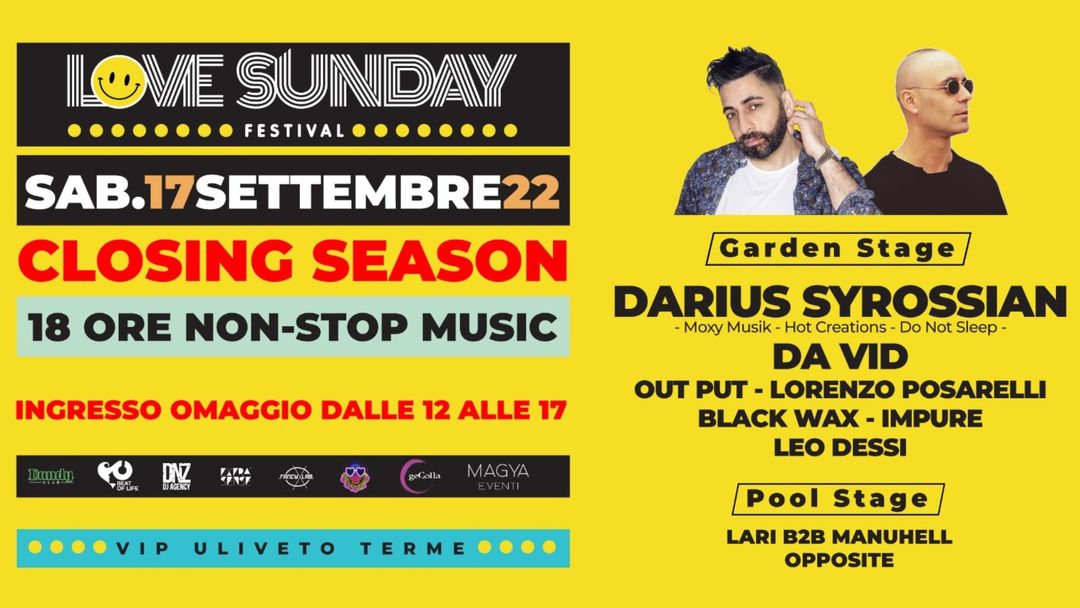 Copertina evento LOVE SUNDAY FESTIVAL