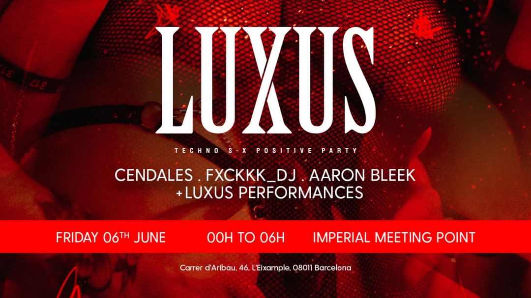 Cartel del evento LUXUS pres: TECHNO S*X POSITIVE PARTY