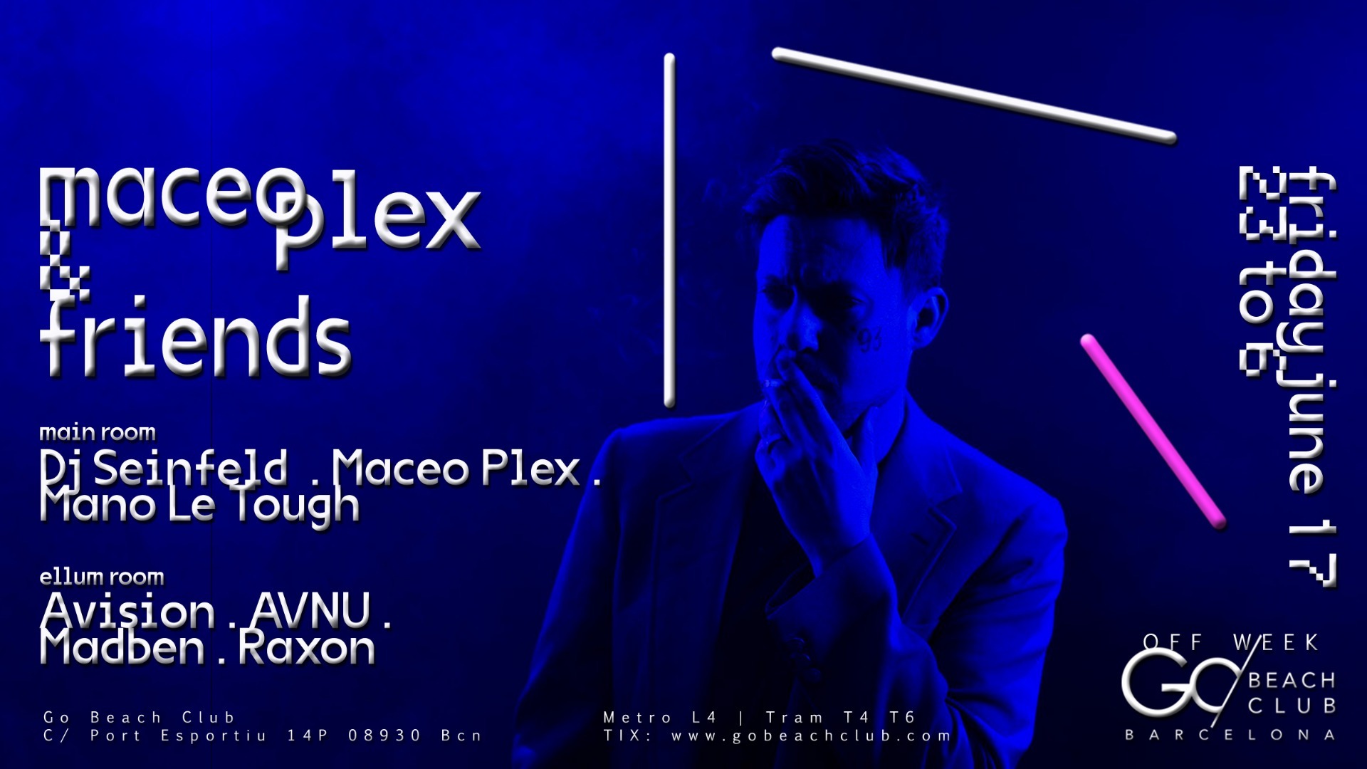 MACEO PLEX & FRIENDS - Off Week pres. Dj Seinfeld, Mano Le Tough, Avision, AVNU, Madben & Raxon image