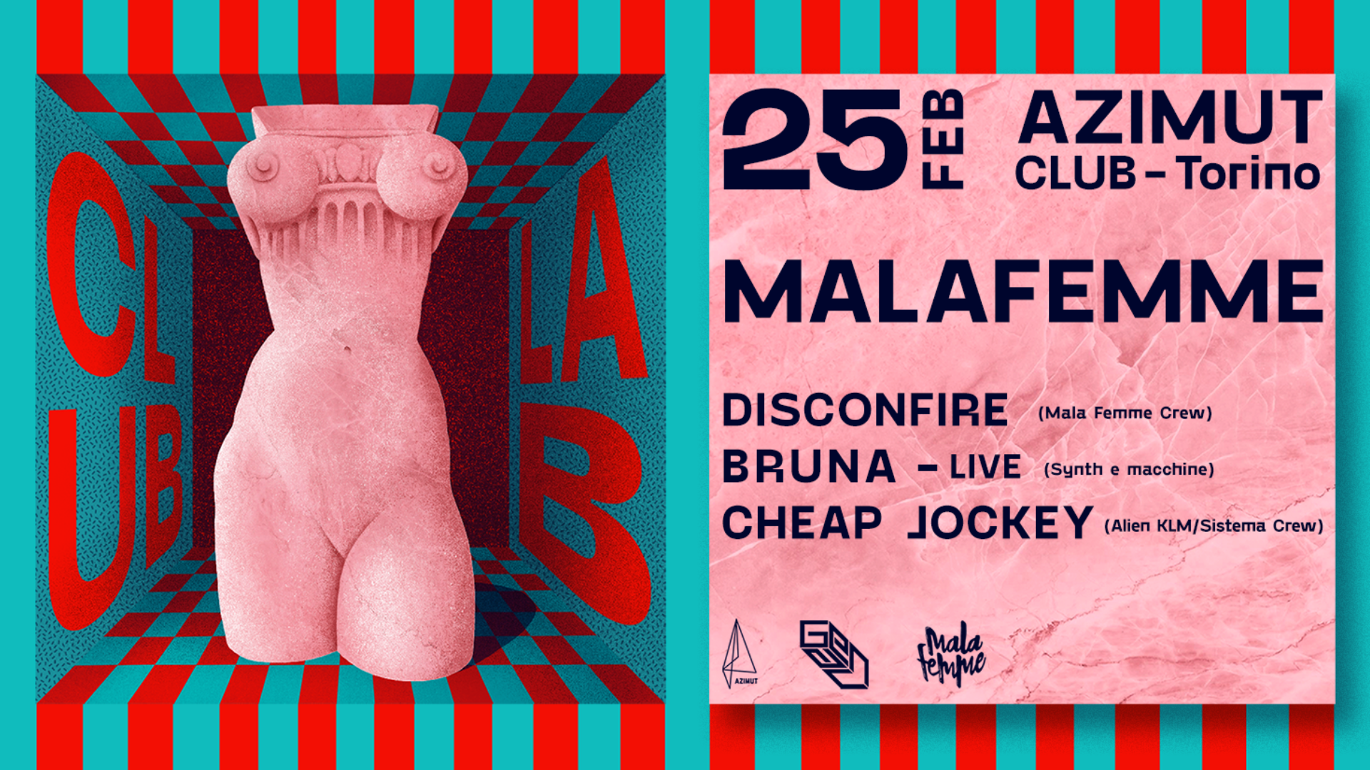 MALAFEMME pres. CLUB LAB w/ Bruna Live, Cheap Jockey, Disconfire at Azimut image