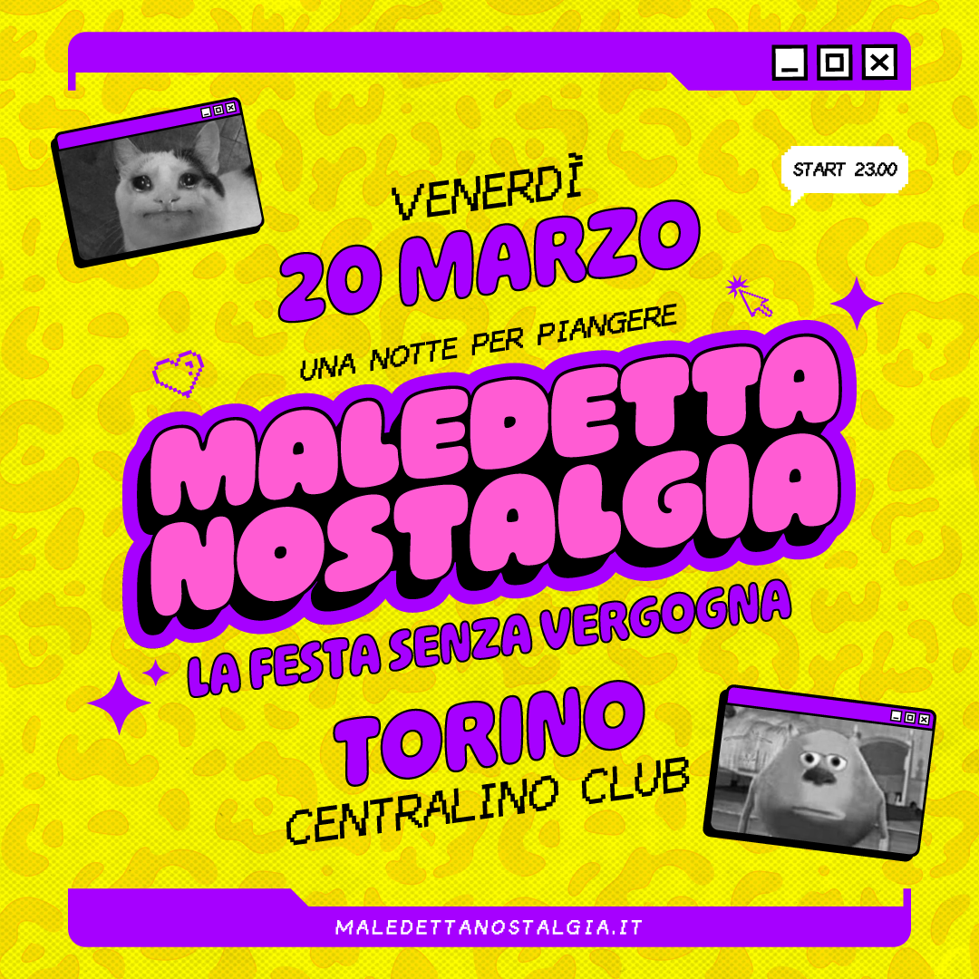 MALEDETTA NOSTALGIA - VEN 20 MARZO @ CENTRALINO CLUB image
