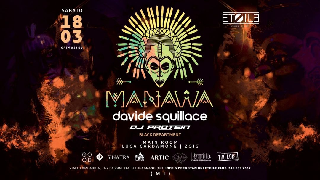 Copertina evento Manawa presents: DAVIDE SQUILLACE - 18/03 Etoile Club