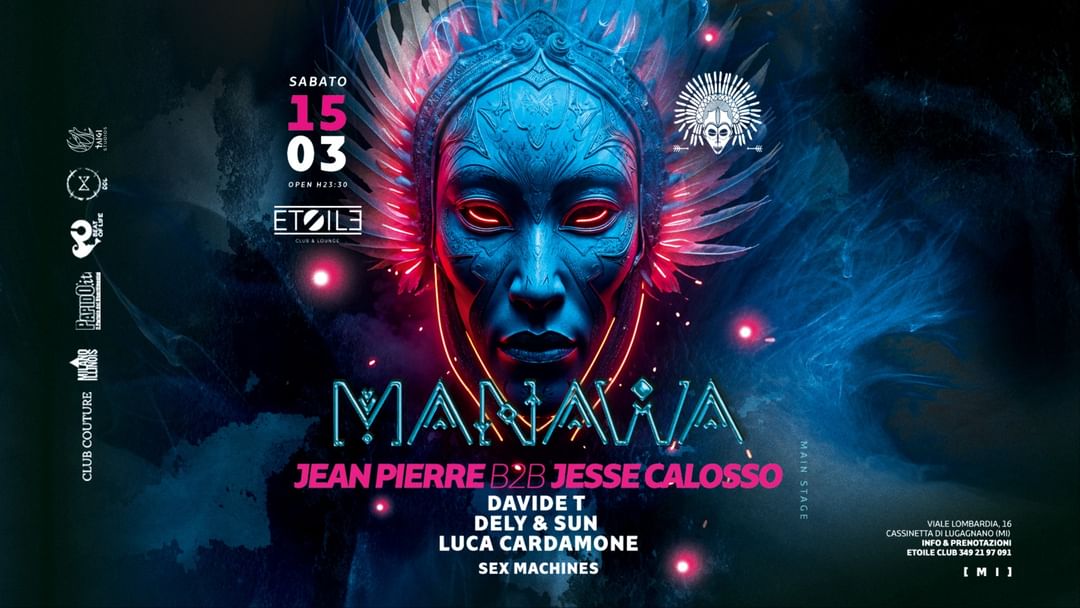 Cartell de l'esdeveniment MANAWA presents : REUNION VII  w/ JEAN PIERRE B2b JESSE CALOSSO | 15.03 @Etoile Club