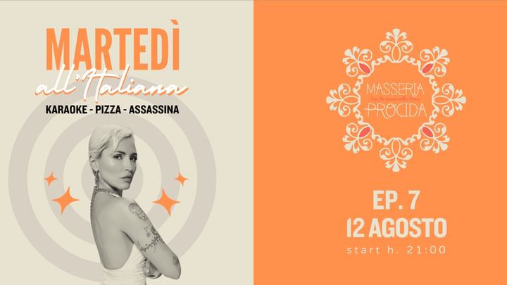 Cover for event: Martedì all'Italiana - il Karaoke a Masseria Procida - 12 Agosto 2025