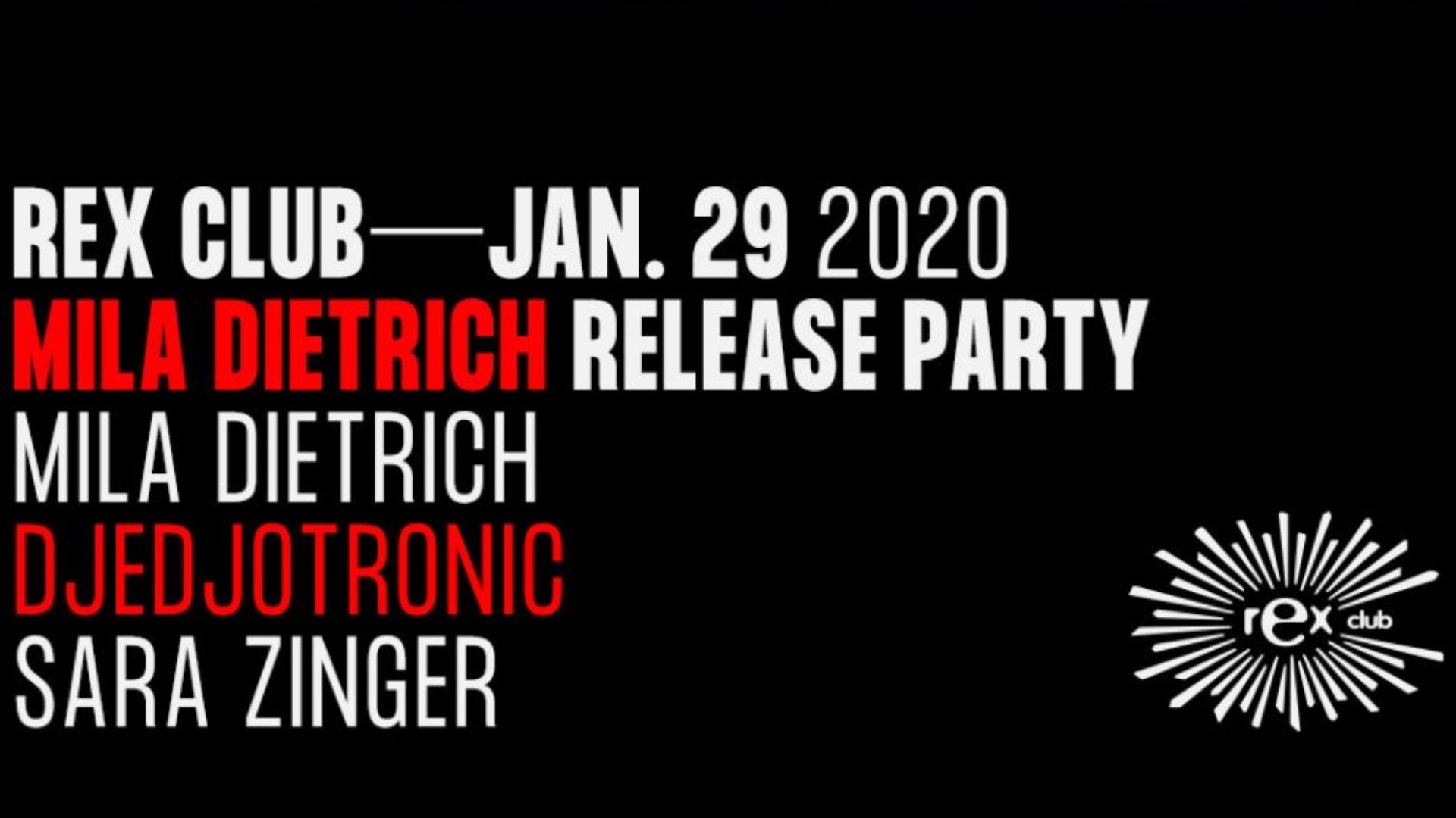Mila Dietrich Release Party: Djedjotronic, Sara Zinger, Mila Dietrich image