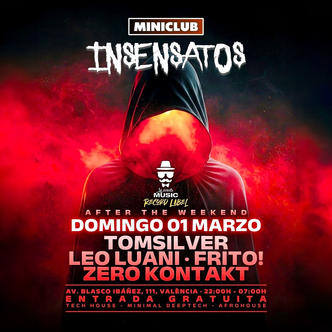 MINICLUB: DOMINGO 01 INSENSATOS (AFTER THE WEEKEND) 22:00-7:00AM / FREE ENTRY ALL NIGHT image