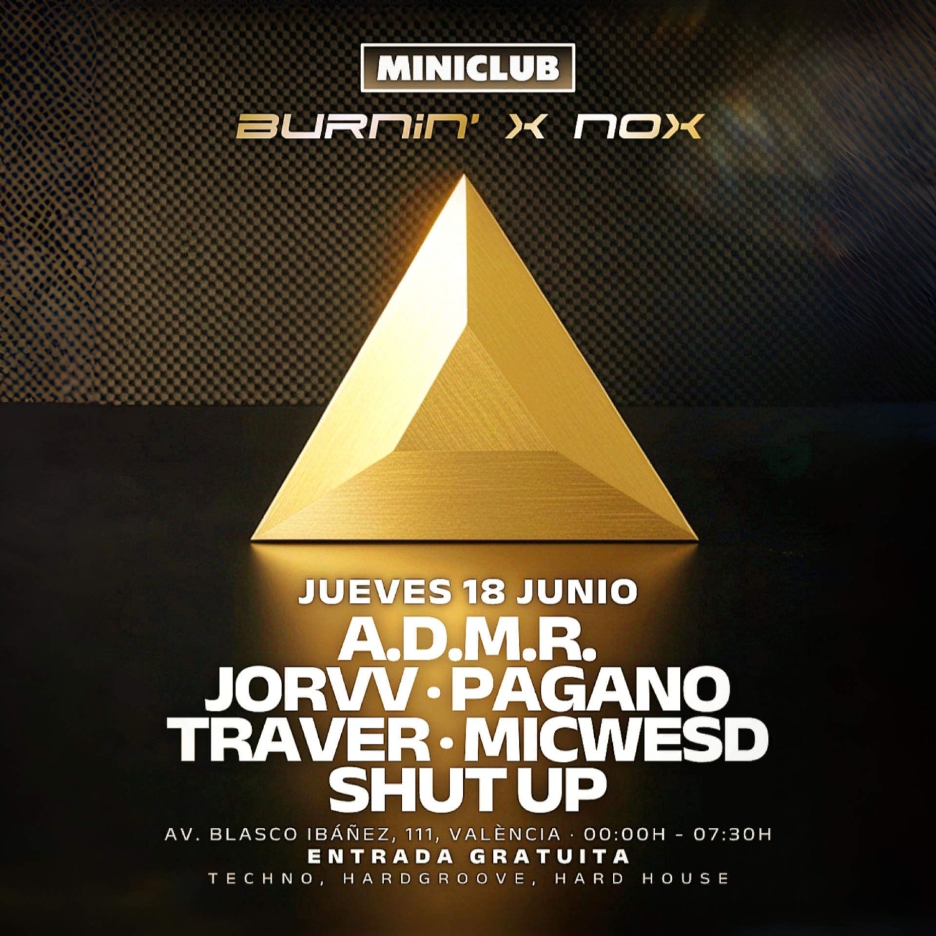 MINICLUB: JUEVES 18 BURNIN X NOX / 00.00-7:30AM image