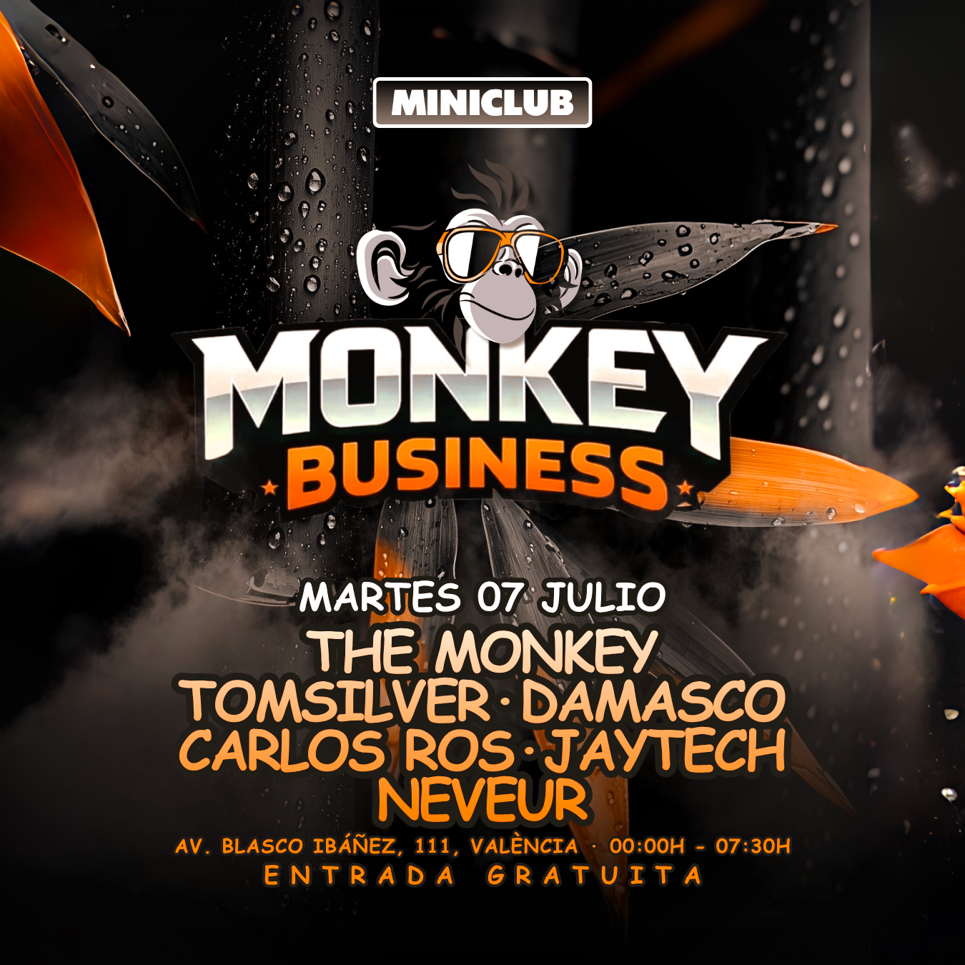 MINICLUB: MARTES 07: MONKEY BUSINESS SPECIAL SESSION 00.00-7:30AM / FREE ENTRY ALL NIGHT image