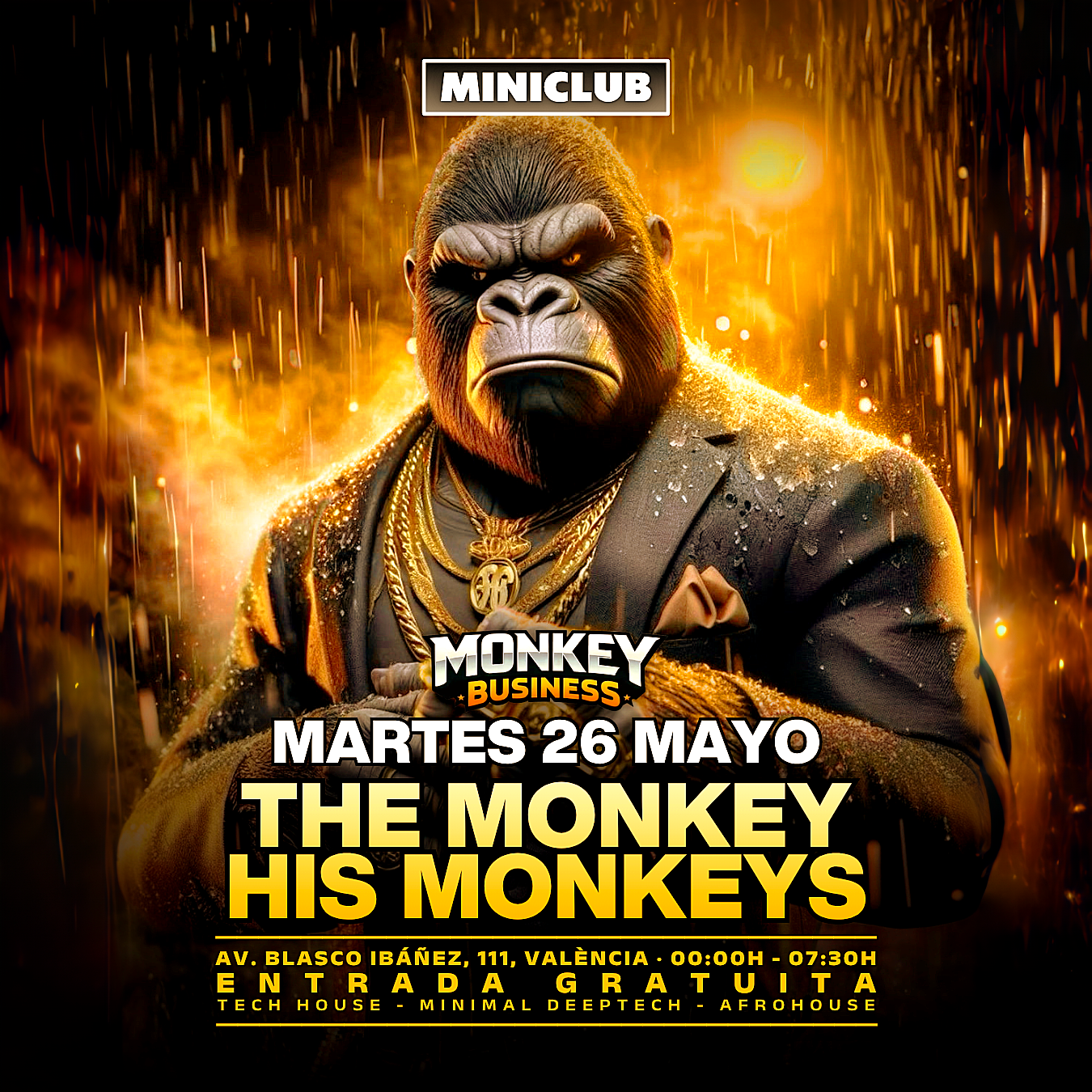 MINICLUB: MARTES 26: MONKEY BUSINESS SPECIAL SESSION 00.00-7:30AM / FREE ENTRY ALL NIGHT image