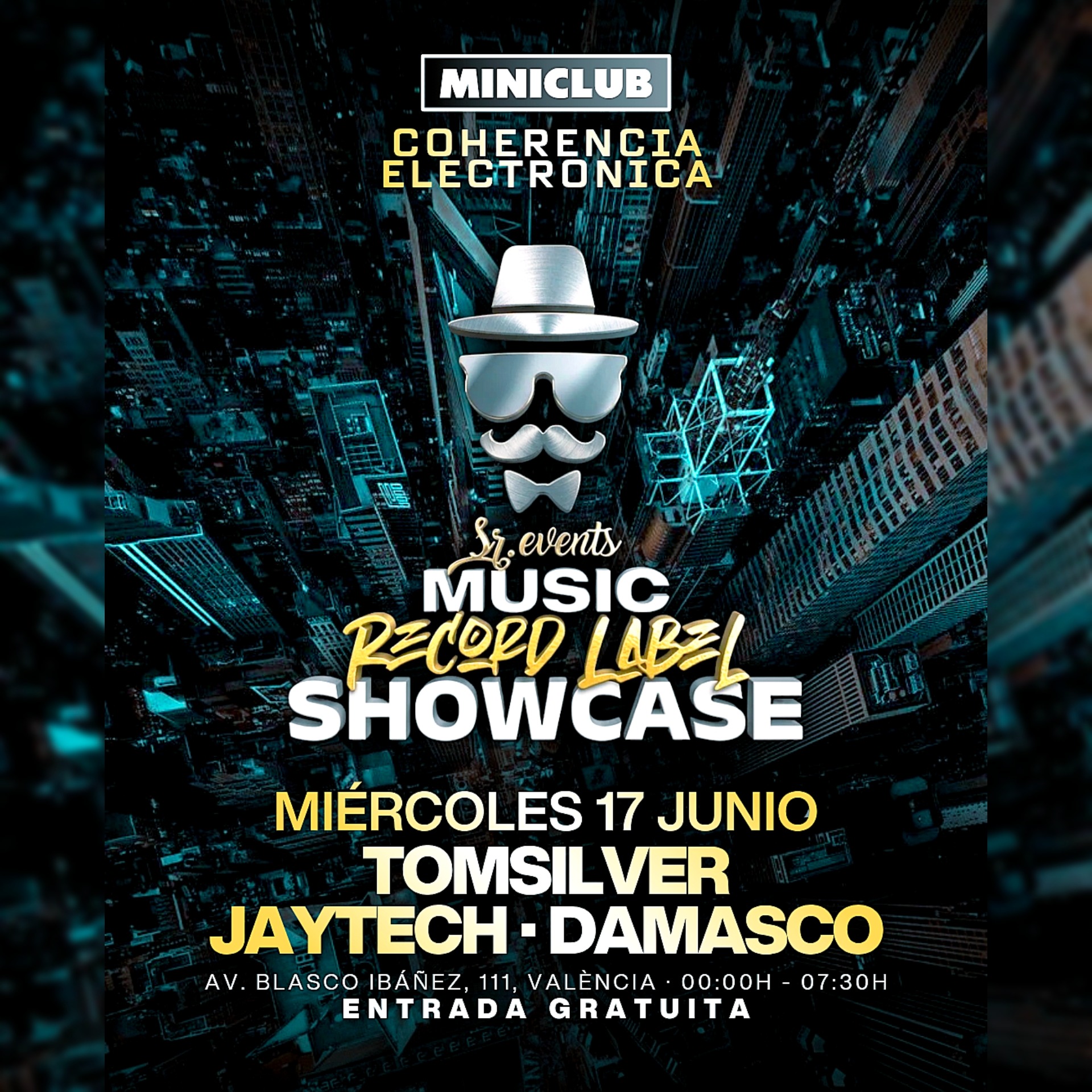 MINICLUB: MIERCOLES 17 - SR.EVENTS MUSIC SHOWCASE 00.00-07:30AM / FREE ENTRY ALL NIGHT image