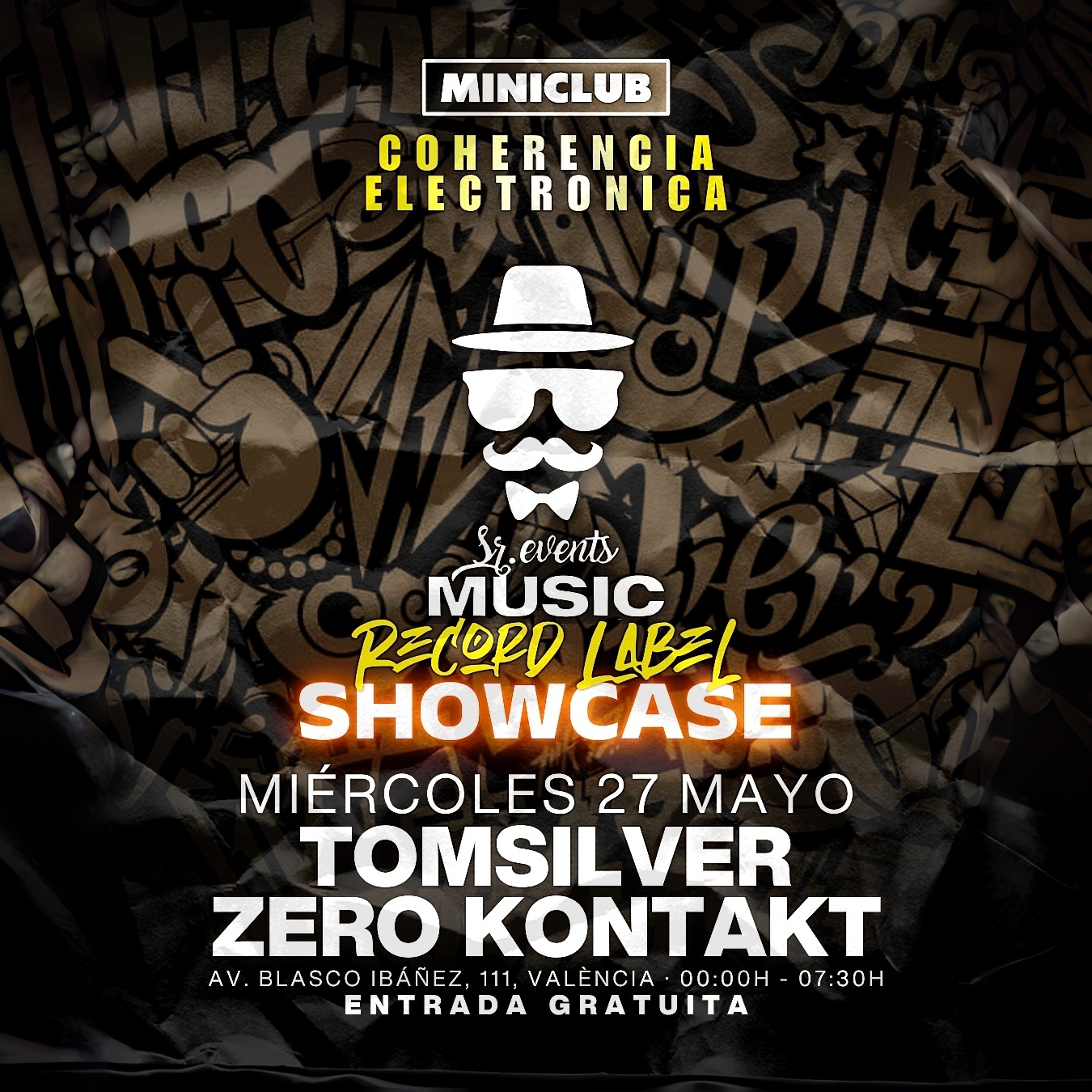 MINICLUB: MIERCOLES 27 - SR.EVENTS MUSIC SHOWCASE 00.00-07:30AM / FREE ENTRY ALL NIGHT image