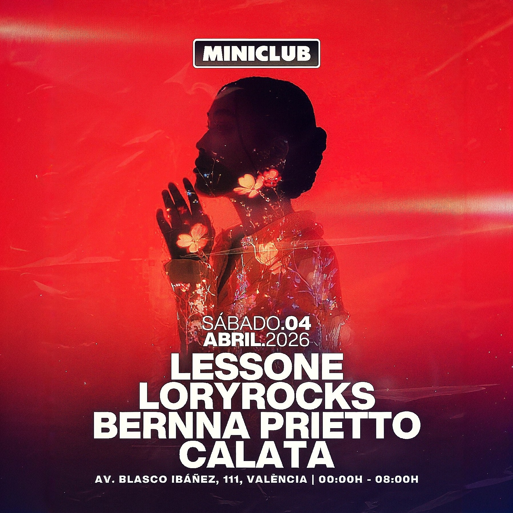 MINICLUB: SÁBADO 04 - LESSONE | LORYROCKS | BERNNA PRIETTO | CALATA / FREE ENTRY BEFORE 01.00AM image