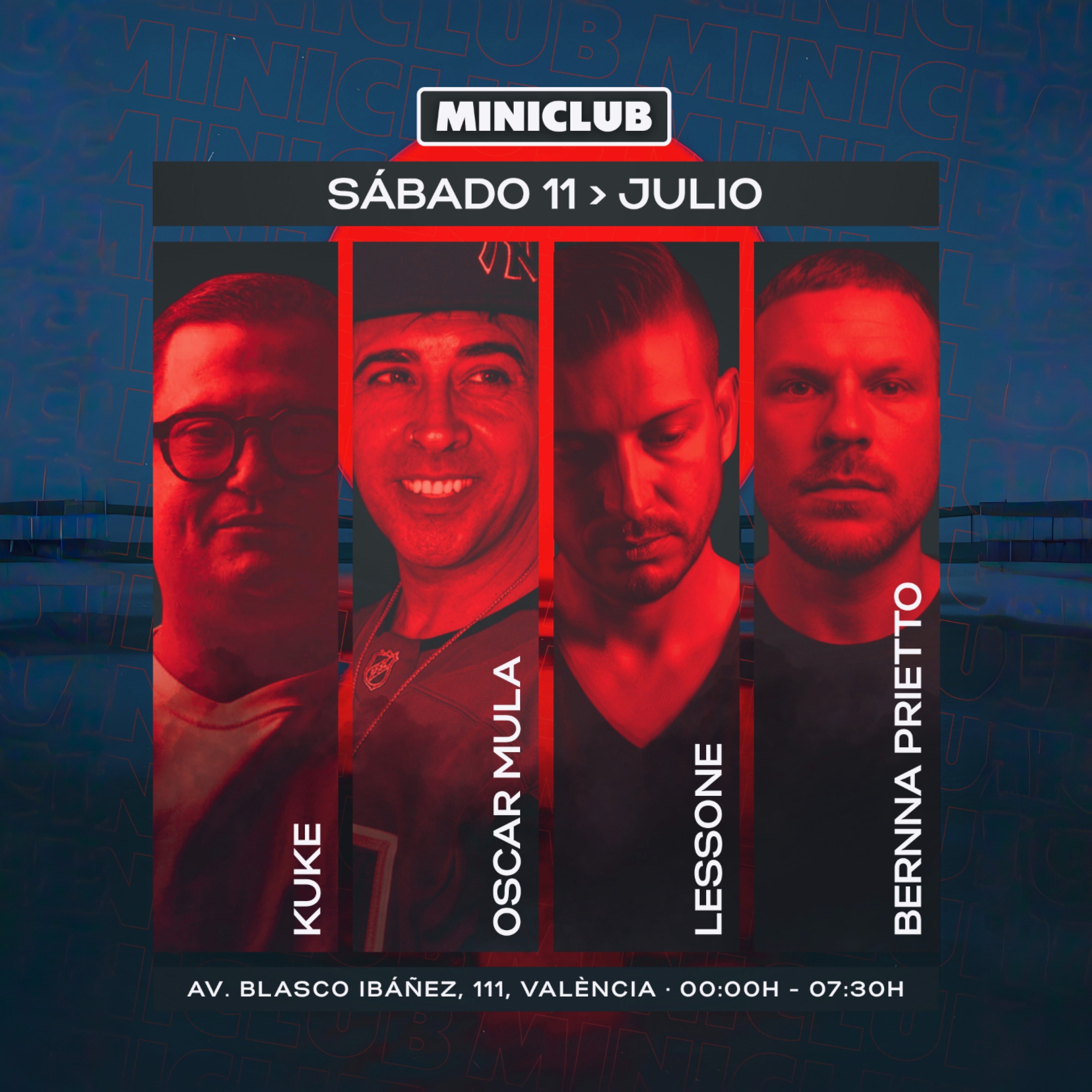 MINICLUB: SABADO 11 - OSCAR MULA | LESSONE | B.PRIETTO | KUKE / FREE ENTRY BEFORE 01.00AM image
