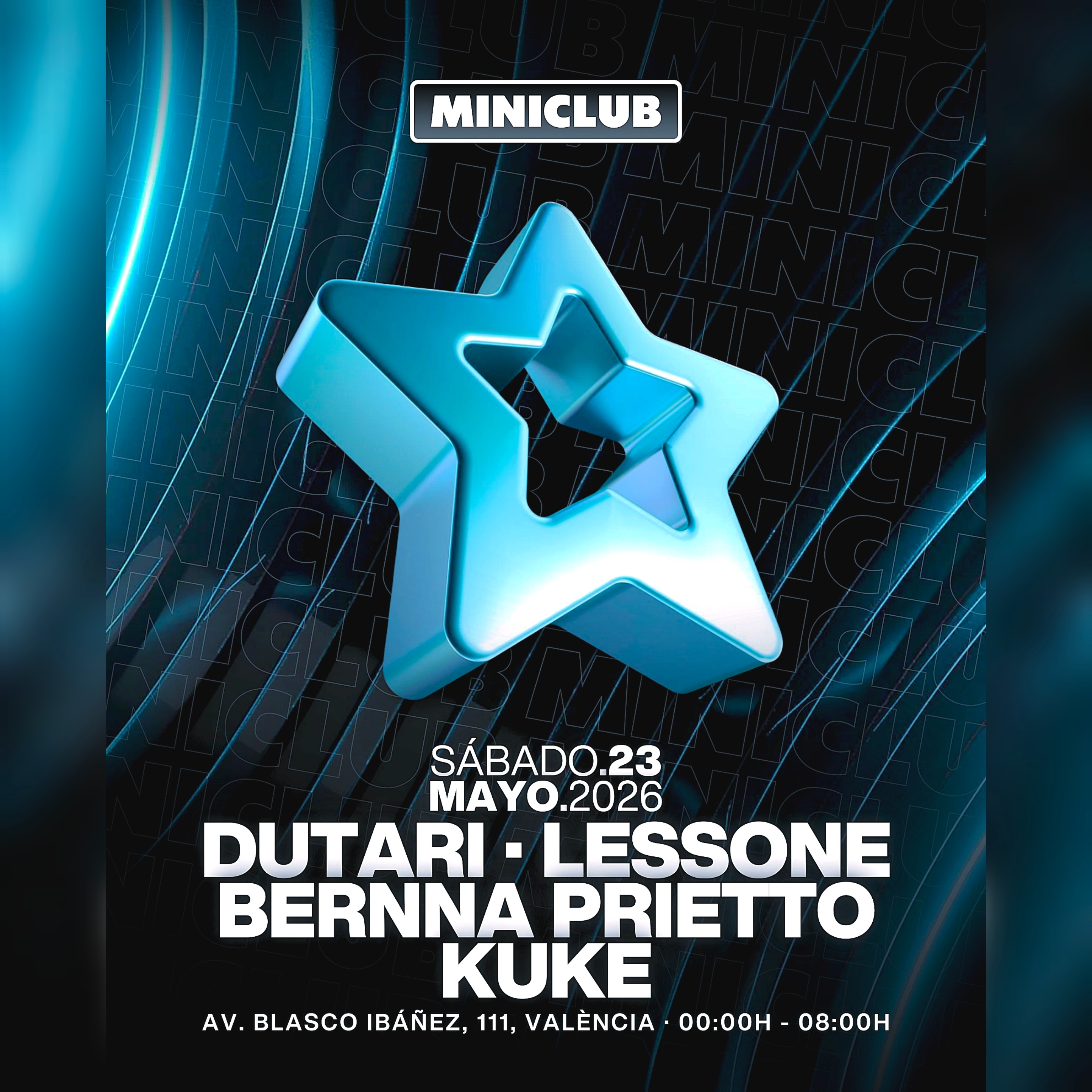 MINICLUB: SABADO 23 - DUTARI | LESSONE | BERNNA PRIETTO | KUKE / FREE ENTRY BEFORE 01.00AM image