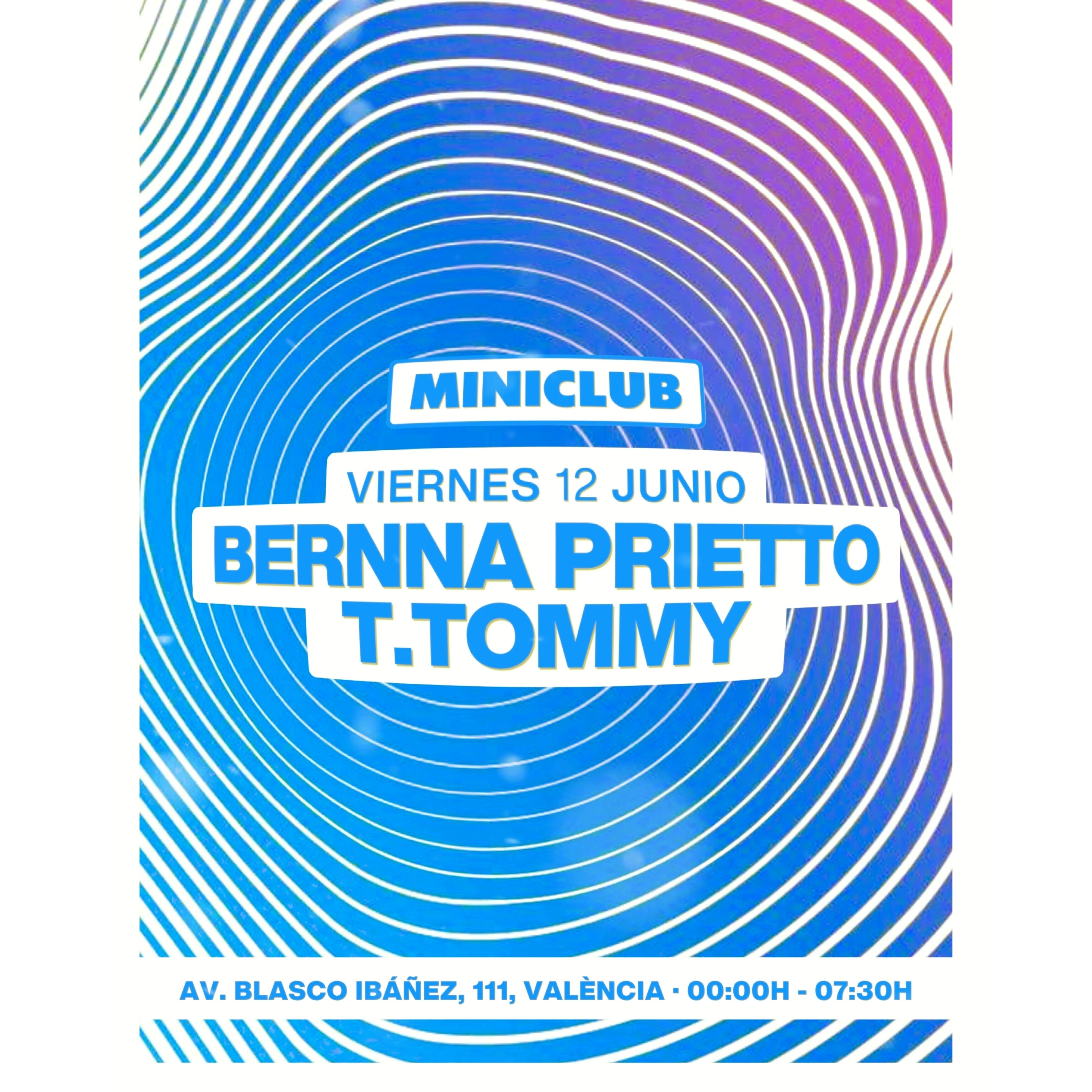 MINICLUB: VIERNES 12 - T.TOMMY | BERNNA PRIETTO / FREE ENTRY FROM 00.00-01.00h image