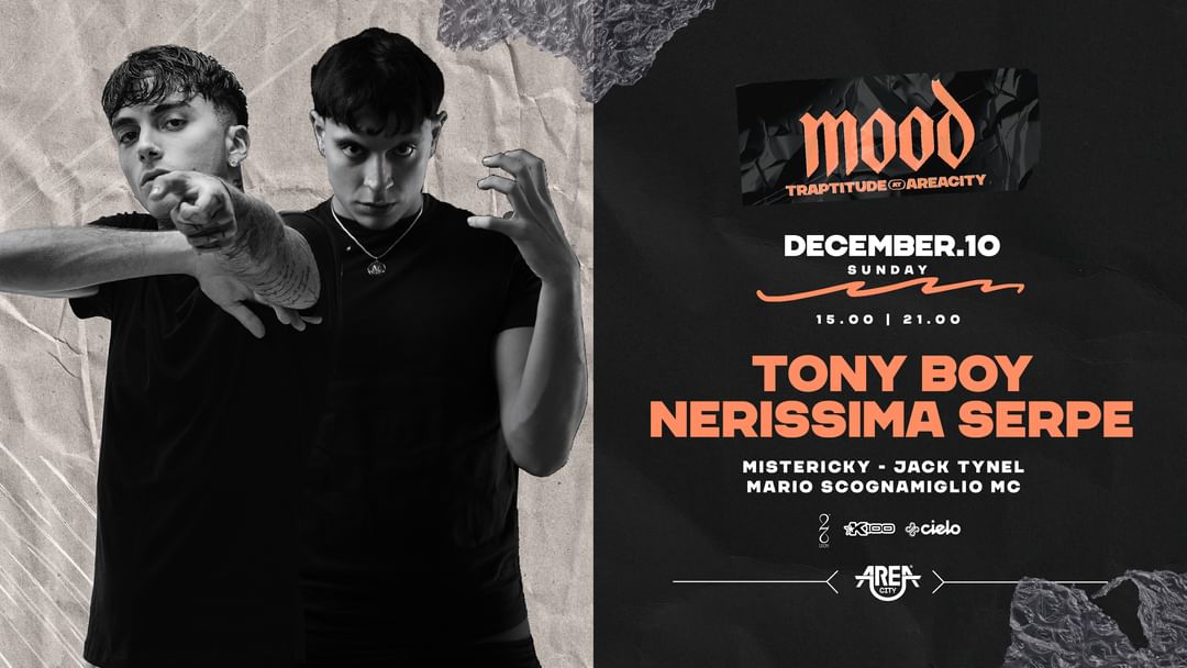 Mood-(T)RAPTITUDE | 10-12-2023 | TONY BOY & NERISSIMA SERPE -Eventplakat