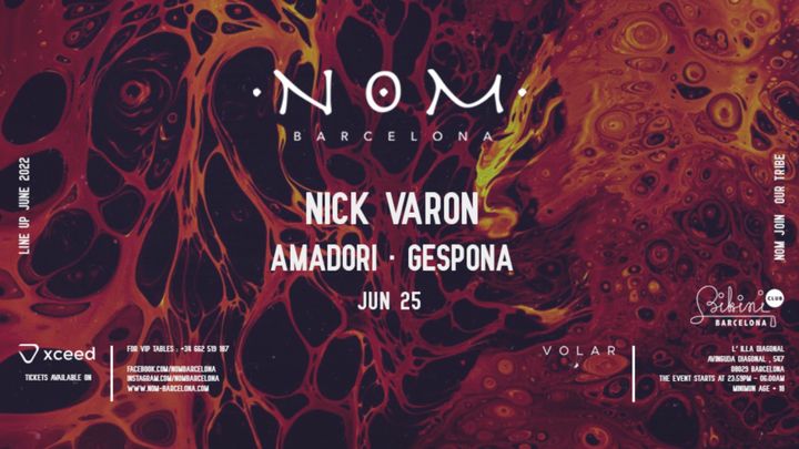 Cover for event: N O M pres: Nick Varon, Amadori, Gespona