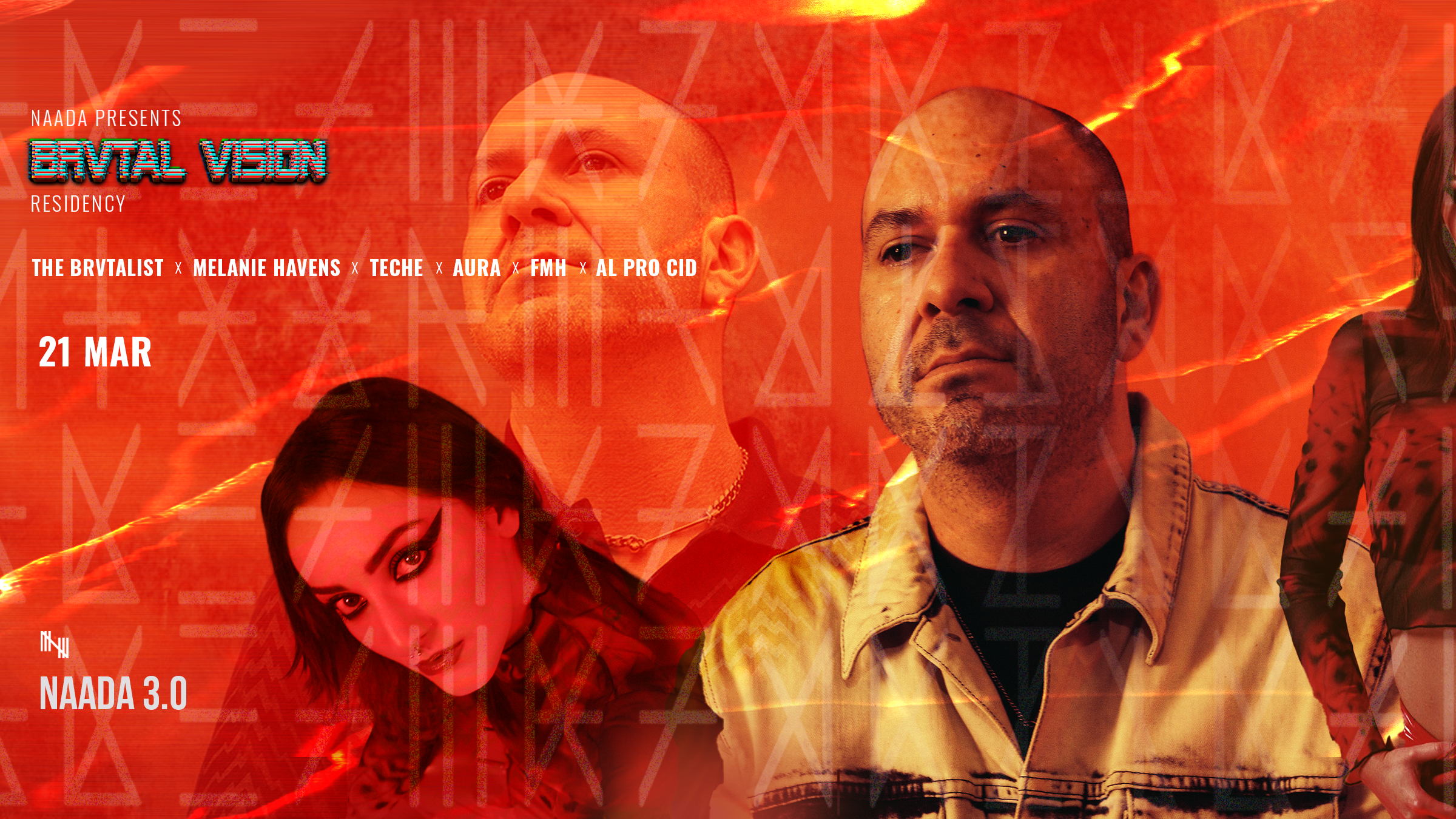 NAADA x Brvtal Vision w/ The Brvtalist, Melanie Hevans, Teche, Aura, FMH & Al Pro Ci image