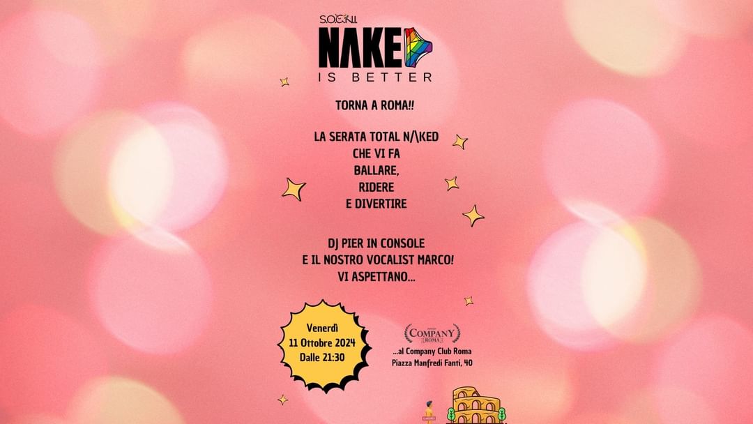NAKED is BETTER ~ Friday in Rome-Eventplakat