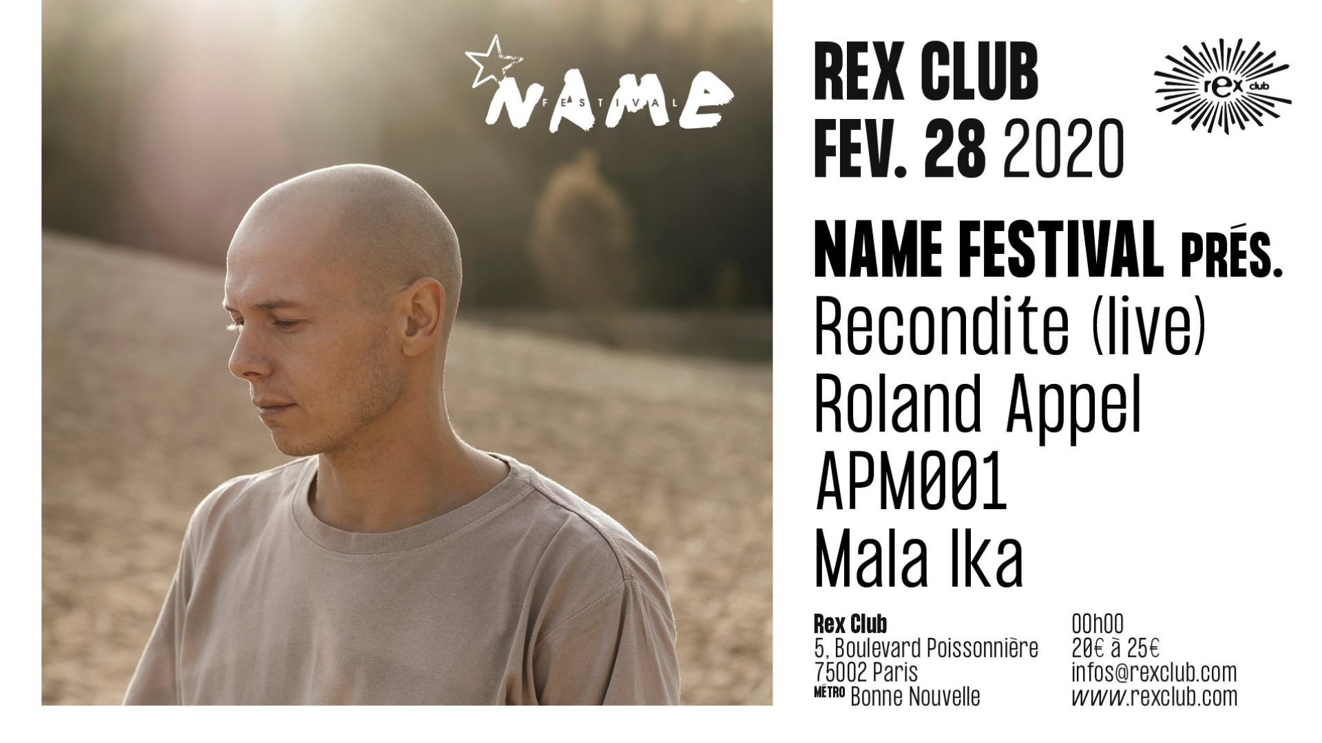 Name Festival Présente: Recondite Live, Roland Appel, Apm001, Mala Ika image