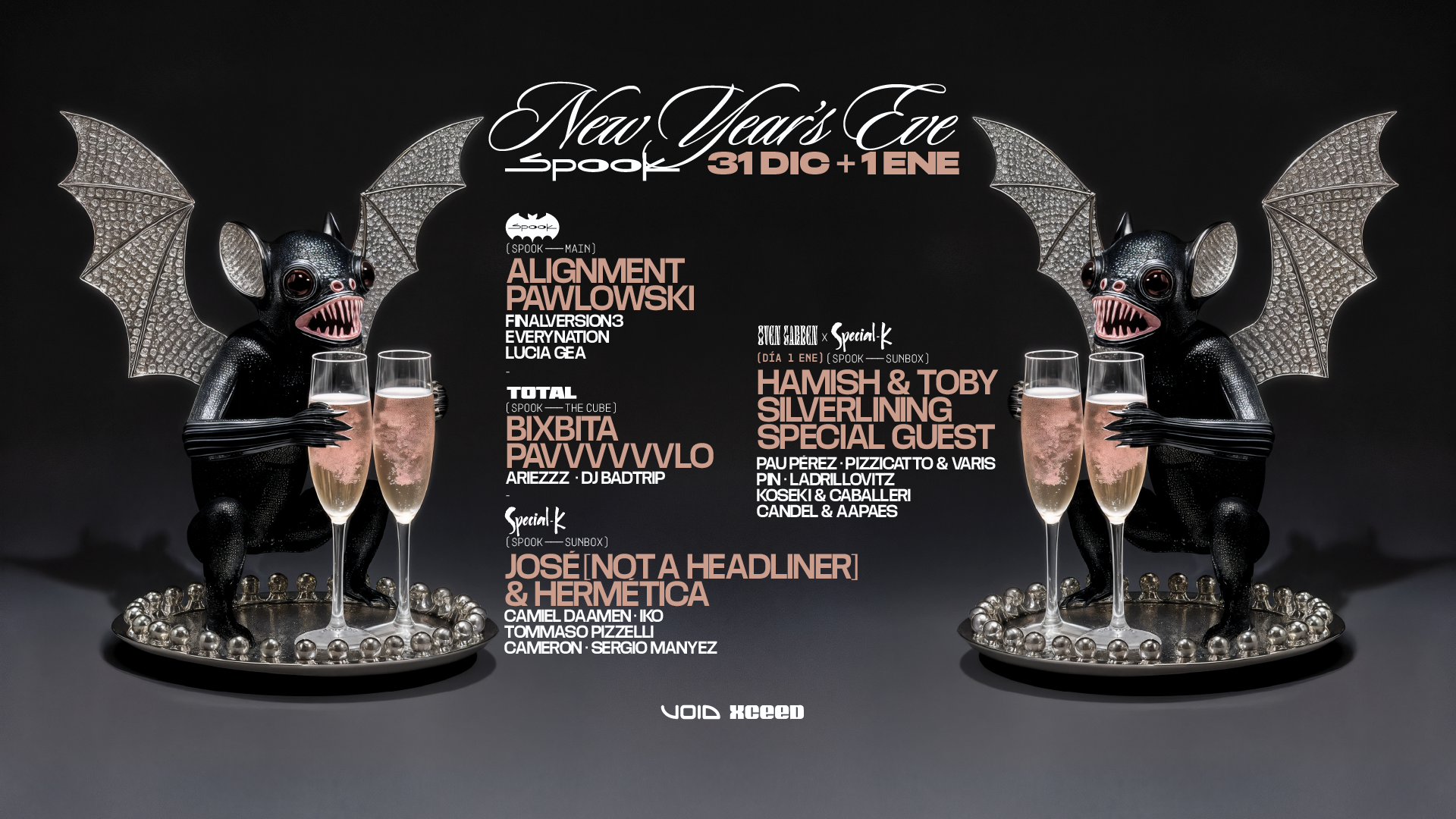 NEW YEARS EVE: Alignment + Pawlowski & Total w/ Bixbita + Pavvvvvvlo & Special-k w/ Hamish & Toby image